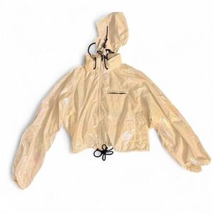 NWT Kenzo White Cropped Iridescent Windbreaker